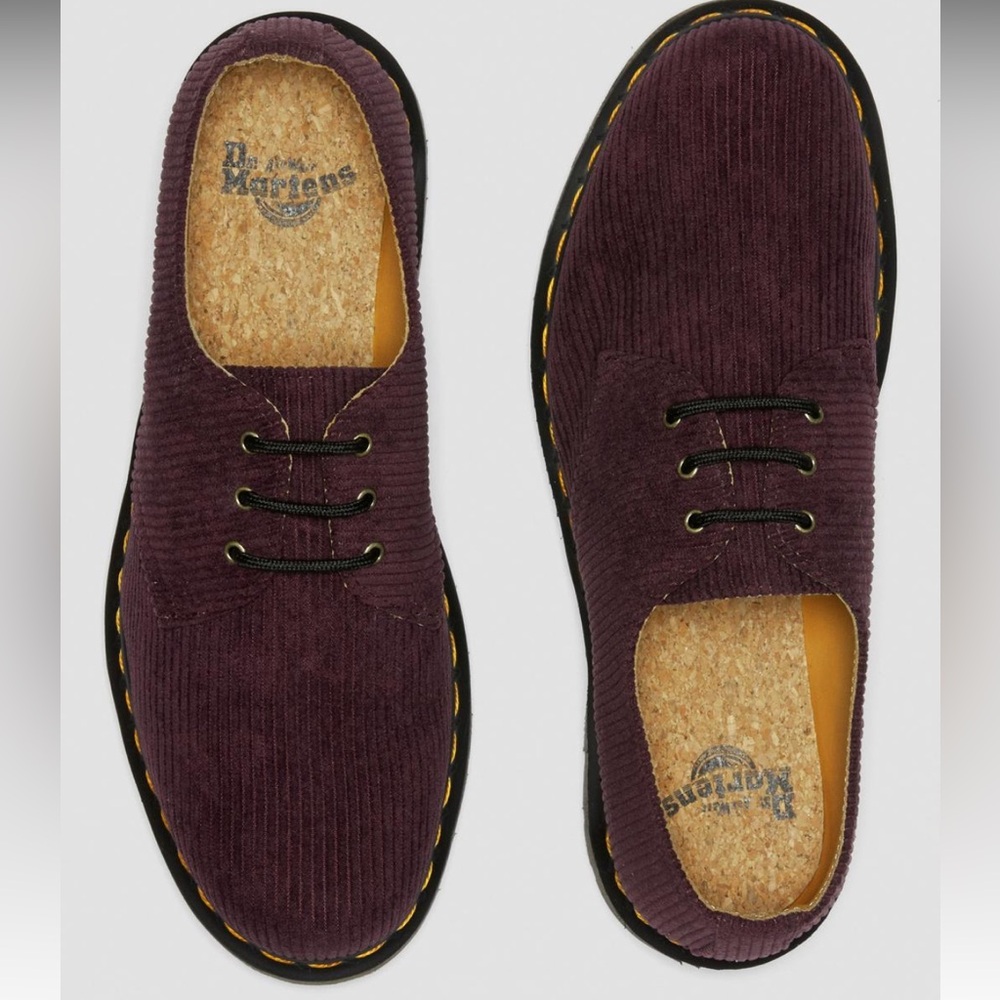NIB Dr. Martens Burgundy Corduroy Loafers